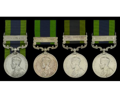 India General Service 1908-35, 1 clasp, Mohmand 1933 (4) (Br. Hussain Khan, 4 Mtn. Bty.; 6304 Rfm. Rabilal Thapa, 2-4 G.R.; 1