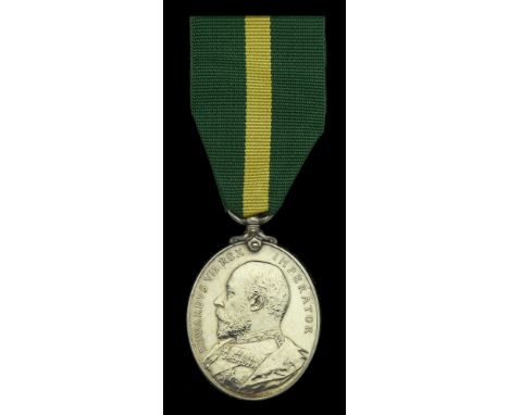 Territorial Force Efficiency Medal, E.VII.R. (11 Sjt: W. C. Bailey. Hants: Yeo.) edge bruise, very fine £100-£140  ---  Award