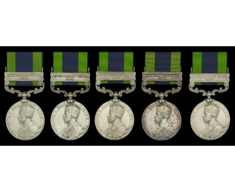 India General Service 1908-35, 1 clasp, Afghanistan N.W.F. 1919 (3) (1614 Sowar Pala Singh, 3 Horse.; 356 S.D.M. Kahan Singh,