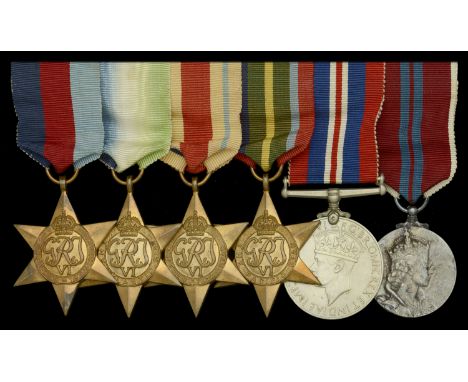 Six: R. G. H. Hobson, Merchant Navy  1939-45 Star; Atlantic Star; Africa Star; Pacific Star; War Medal 1939-45; Coronation 19
