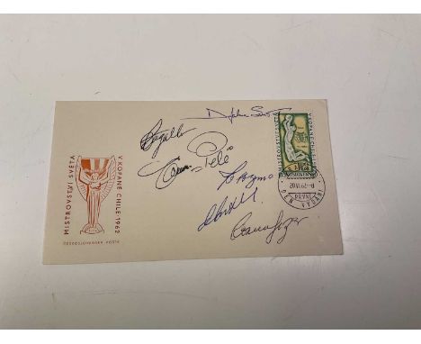 BRAZIL 1962; a first day cover bearing several signatures of the World Cup winning team including Pele, Djalma Santos, Zozimo