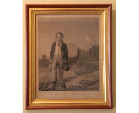 R Graves after Edmund Bristow,
engraving,
Jack Hall Fisherman of Eton,
36cm x 28cm - framed and glazed