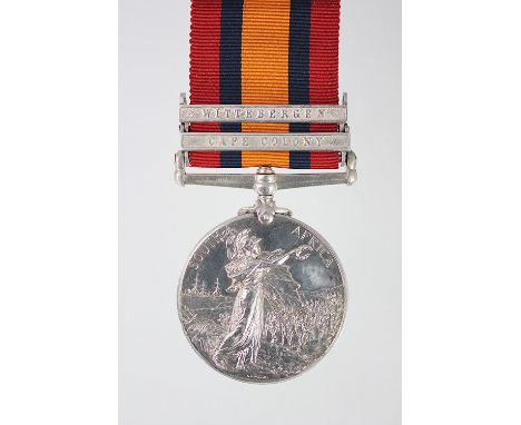 An 1899-1902 Queen's South Africa Medal to 3163 Pte R. Walker 2: Sea Highrs, (Seaforth Highlanders), with two bars, Witteberg