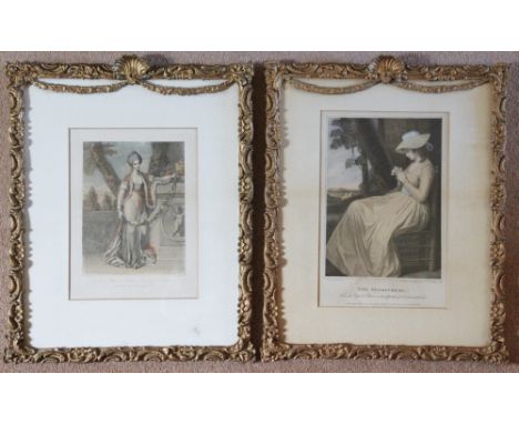J K Sherwin after R Cosway,
colour print,
HRH Dutchess of Cumberland,
with another print Cheesman after George Romney, The Se