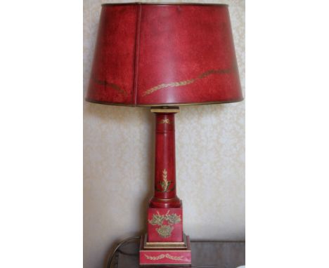 A modern toleware desk lamp and shade, 62cm