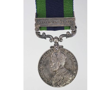 An India General Service Medal to M-16849 Pte G. E. McDermott R.A.S.C, (Royal Army Service Corps), with Waziristan 1921-24 ba