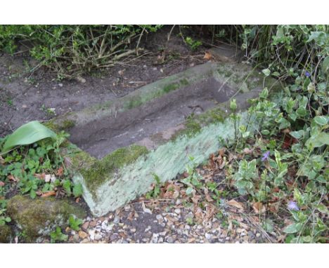 A 19th century sandstone trough, 20cm H x 103cm W x 45cm D