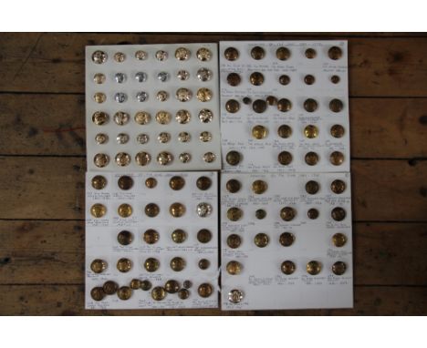 A large collection of British Army buttons, to include; Life Guards, First Royal Dragoons, KSLI, etc (Qty in 1 box) 