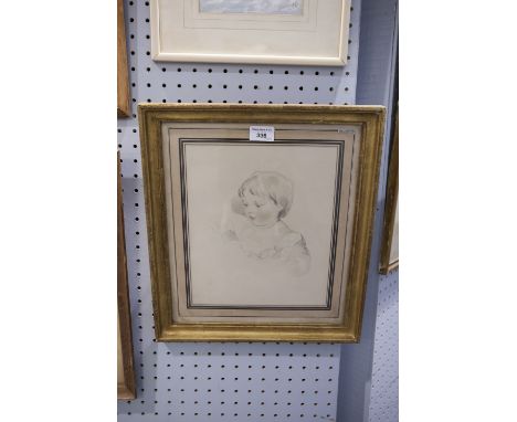 UNATTRIBUTED (Nineteenth Century)  WATERCOLOUR Shoulder length portrait of a young girl 11" x 9 21/2" (28cm x 24.2cm)  