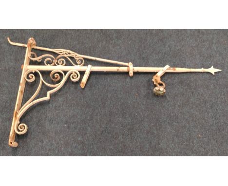 19th century cast metal shop wall mounted sign bracket 