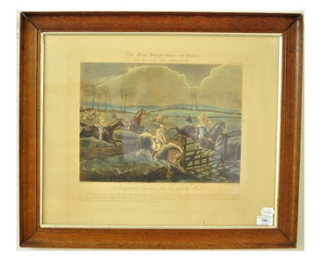 A set of four prints after Henry Alken, The First Steeple Chase On Record, with hand colouring (4)