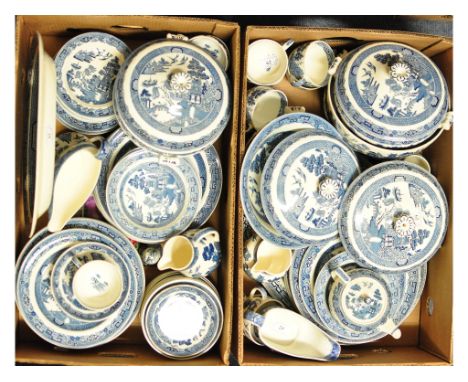 A Wedgwood Willow pattern part tea and dinner service (2 boxes)   Condition report  Report by GHVarious dates 