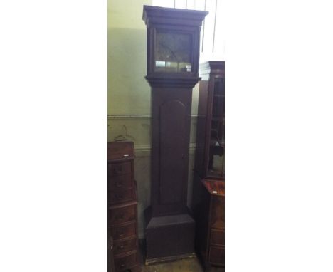 A longcase clock, the 27 cm square brass dial signed Saml Elford, Sherborne, with Roman numerals and a calendar aperture, fit
