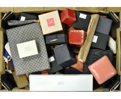 Assorted empty jewellery boxes, including Bulgari, Cartier, and Christian Dior (box)