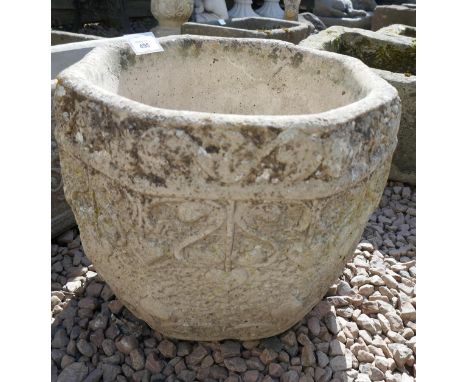 Round stone planter 