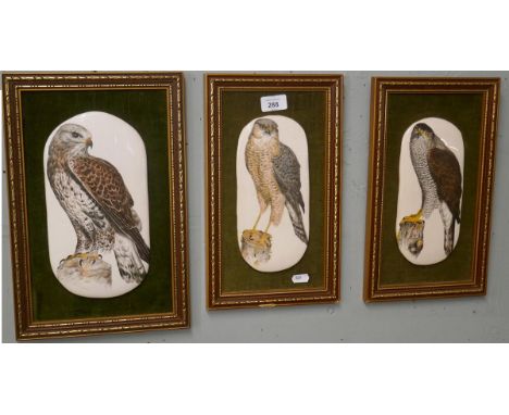 Set of 3 ceramic bird pictures 