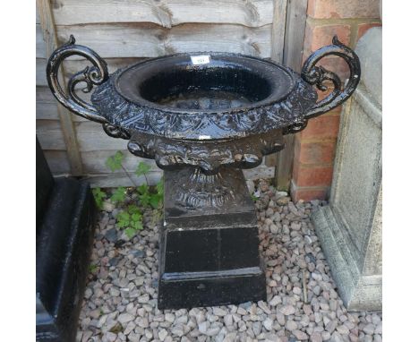 Victorian cast iron planter on stand 