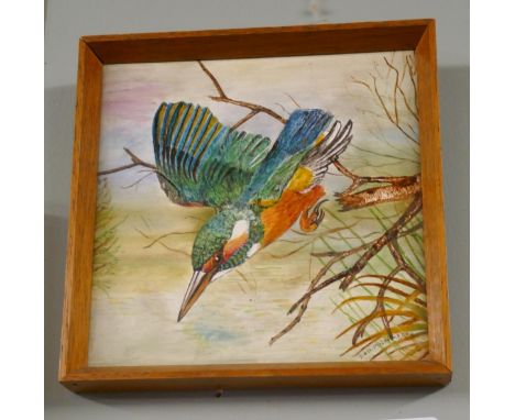 Oil on tile - (Fred) Micber - Approx. image size: 15cm x 15cm 