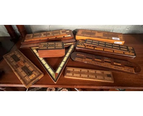 Collection of cribbage boards 