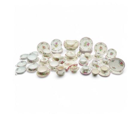 Matched Copeland Spode 'Marlborough Sprays' and French Luneville pattern dinner and tea wares, comprising ten dinner plates, 