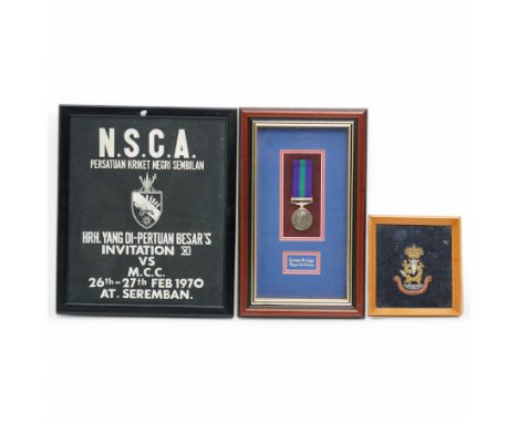 To: 22596749  Gunner A Lodge, Royal Artillery Elizabeth II General Service Medal with Canal Zone clasp, framed, the dress min