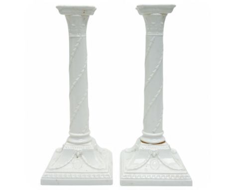 Pair of Wedgwood Corinthian Column candlesticks, with printed marks to base, H27cm (2)