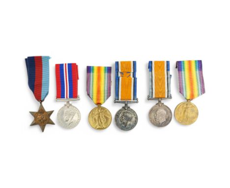Pair of WWI British medals comprising War and Victory medals to 58400 Pte S Anyon Royal Welsh Fusiliers, another pair to 6488
