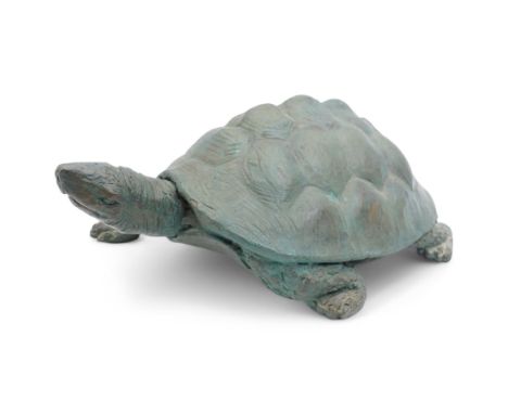 Bronze modelled as a tortoise, W36cm 