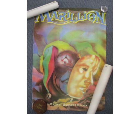 A quantity of film and record/concert posters to include a framed and glazed Hammett poster, unframed Marillion posters, Dire