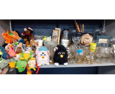 A mixed lot comprising two early 21st century toy Herbies, mixed Beanie Babies, Royal Worcester egg coddlers, mixed domestic 