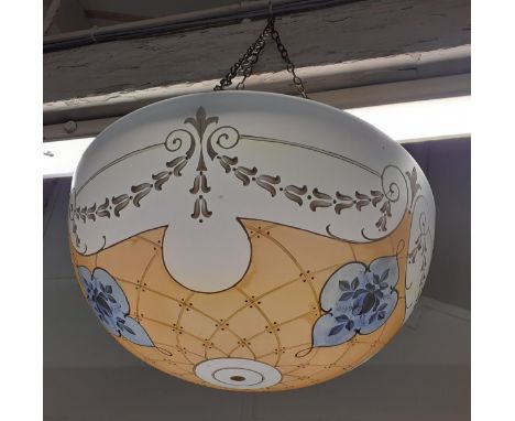 A mid to late 20th century painted glass ceiling light Location: RAB Ceiling 