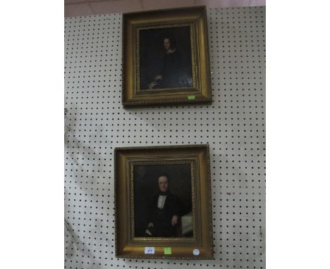ENGLISH SCHOOL 19TH CENTURY
Portrait of a Gentleman and His Companion Shown Seated
Oil on Canvas
28cm x 23cm