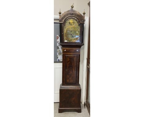 A George III mahogany  longcase clock, the arched top dial inscribed 'Harrison London', the matted centre having subsidiary s