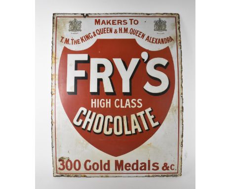 A vintage 'Fry's High Class Chocolate, makers to T.M. The King &amp; Queen &amp; H.M Queen Alexandra, 300 Gold Medals &amp; c