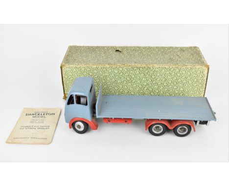A boxed Shackleton Foden FG6 Tipper in blueish grey with red mudguards, 31 cm long, in original cardboard box with maintenane
