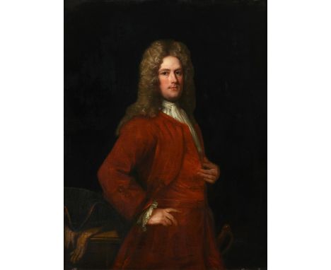 English School (18th century)Portrait of a gentleman in a red tunic and jacketOil on canvas 129 x 97cm (50¾ x 38 in.)Conditio