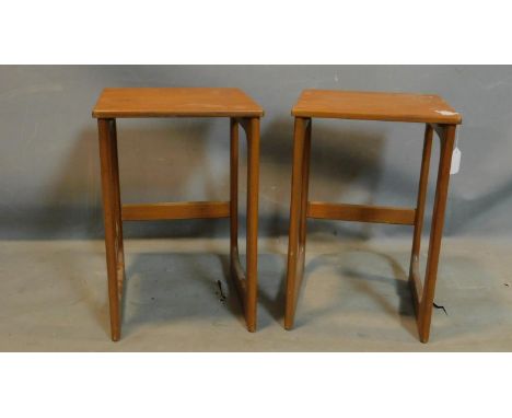 A pair of teak lamp tables possibly G-plan, H.52 W.34 D.36cm 