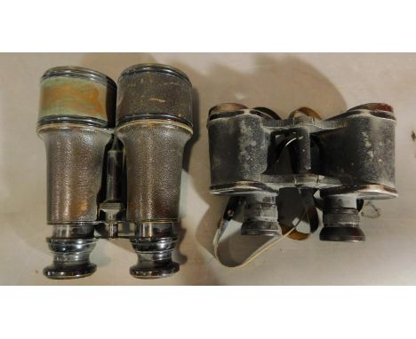 Two pairs of vintage binoculars. H.17 W.13cm 