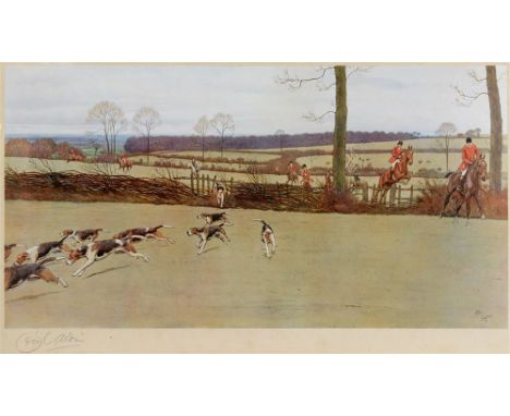 AFTER CECIL ALDIN The Atherstone away from Sutton Ambion (Market Bosworth) Colour print, signed in pencil, lower left, 39cm x