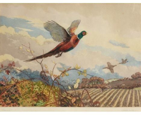 AFTER WINIFRED AUSTEN 'Pheasants' Colour print, titled & signed in pencil, 31cm x 40cm