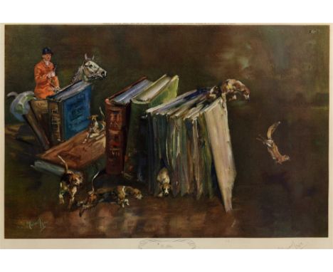 AFTER MICHAEL LYNE 'Ex Libris'  Colour print, signed in pencil on the mount, 45cm x 63cm