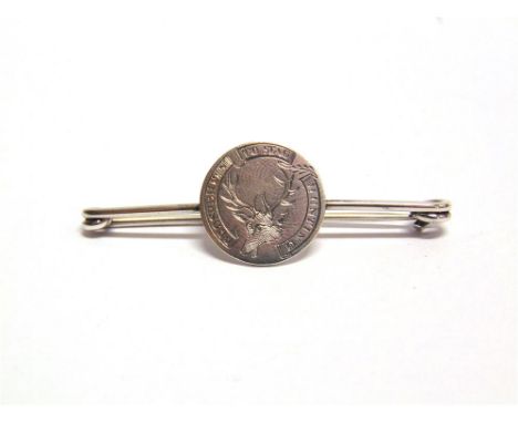 A DEVON AND SOMERSET STAG HUNT PIN the disc engraved with a stag's head within the motto 'Prosperity to Stag Hunting', on a p