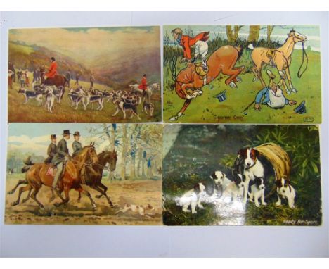 POSTCARDS An album of ninety six assorted hunting related postcards 