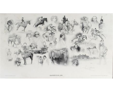 AFTER WILLIAM GELDART 'Badminton 1978' A limited edition black and white montage print, No, 69/500, signed and numbered in pe