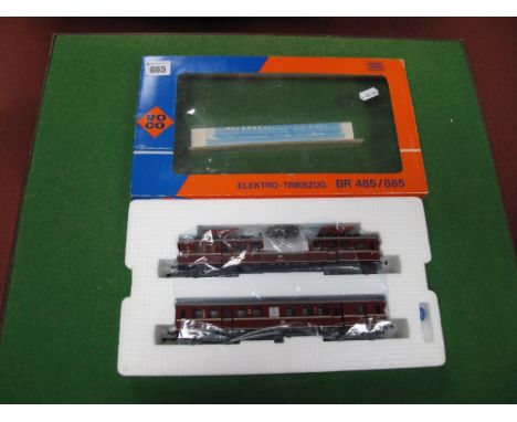 Roco #43004/4148A DB. BR485 2-Car Electric Railcar Unit, HO Scale. Boxed. 