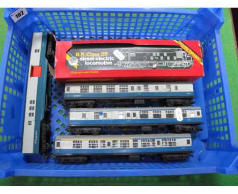 A Hornby "00" Gauge Class 25 Diesel - Electric Locomotive, r/no 25 247, BR blue, boxed four wheel Triang "00" gauge eight whe
