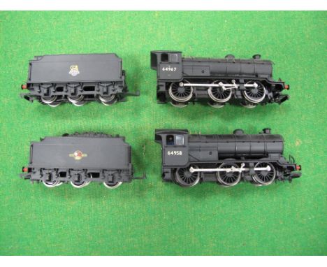 Two Bachmann "OO" Gauge 0-6-0 Locomotives and Tenders, R/No. 64967, R/No. 64958, both BR black liveries, playworn. 