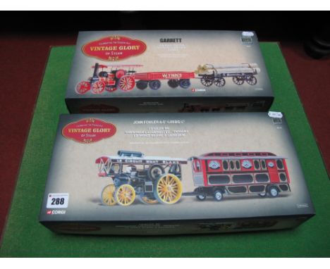 Two Boxed Corgi 'Vintage Glory' 1:50th Scale Diecast Model Steam Engines, #80110 Fowler B6 Showmans Locomotive 'Onward Le Mon