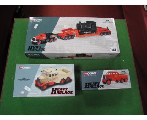 Three Corgi Diecast 1:50th Scale Heavy Haulage Trucks - Annis and Siddle C. Cook, all boxed, including #31007 Diamond T, Gird