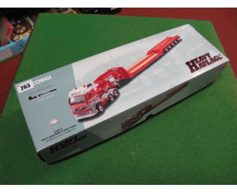 A Boxed Corgi Heavy Haulage 1:50th Scale Diecast Commercial Vehicle Set #CC12404, Volvo, Jeep Dolly and King Trailer - Chris 